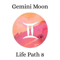 Lune en Gémeaux avec chemin de vie 8