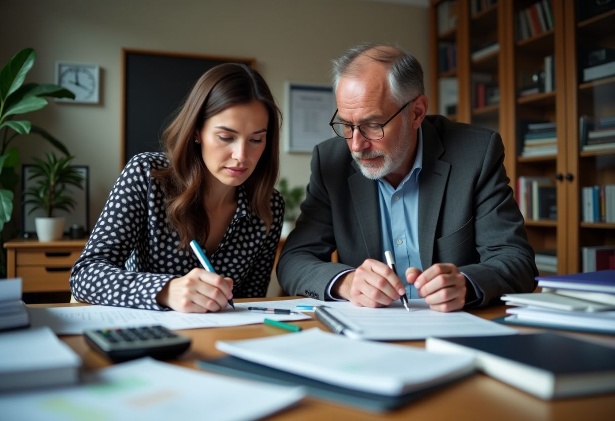 A couple in their 30s working on budgeting and financial planning.