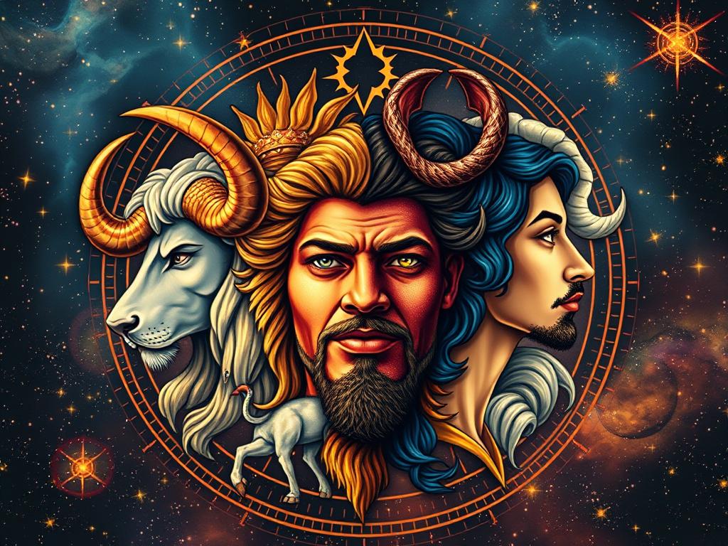 Astrological Symbols of Taurus, Leo, Scorpio, Aquarius